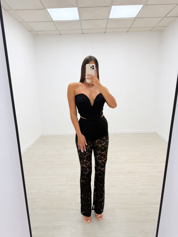 CONJUNTO ENCAJE NEGRO