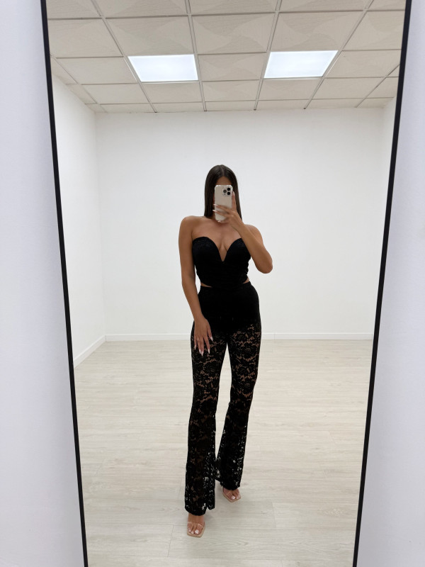 CONJUNTO ENCAJE NEGRO
