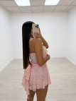 VESTIDO ENCAJE HALTER ROSA