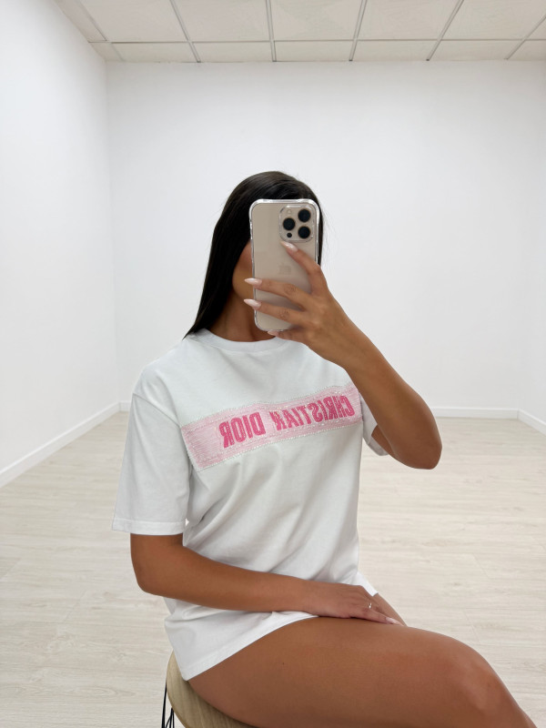 CAMISETA CD BRILLO BLANCA