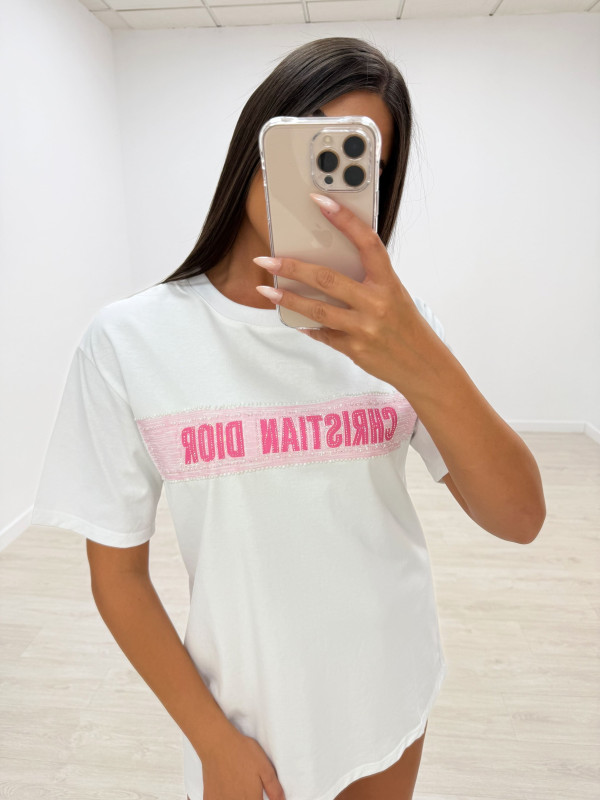 CAMISETA CD BRILLO BLANCA
