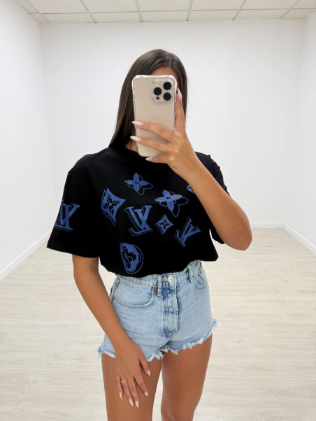 CAMISETA LV MONOGRAM NEGRA