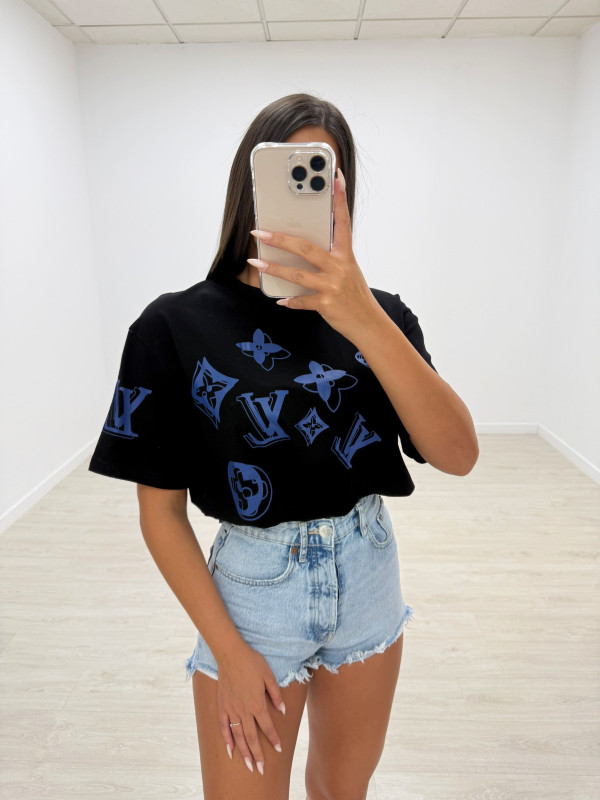 CAMISETA LV MONOGRAM NEGRA