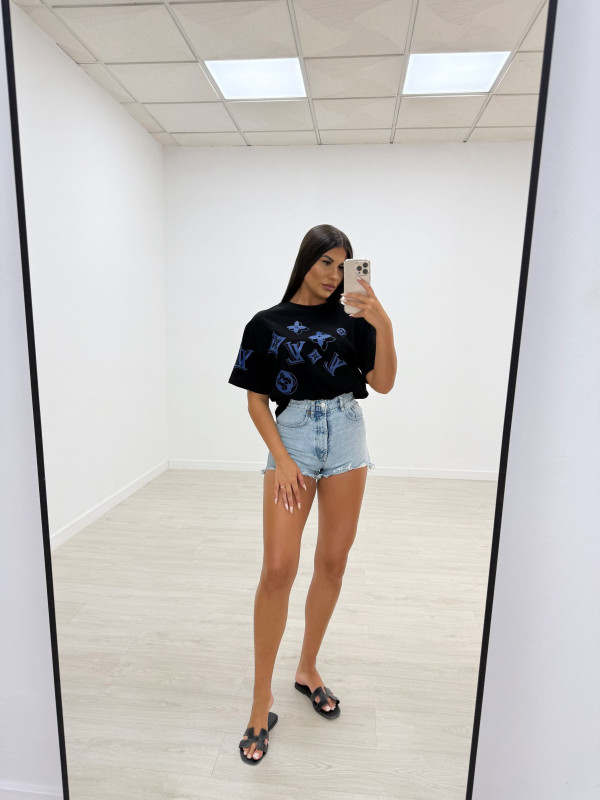 CAMISETA LV MONOGRAM NEGRA