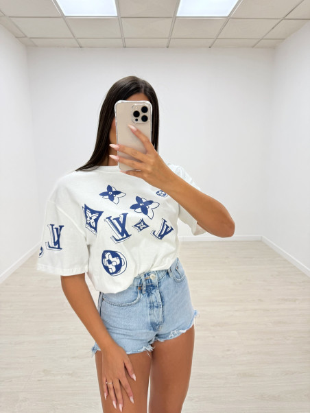 CAMISETA LV MONOGRAM BLANCA