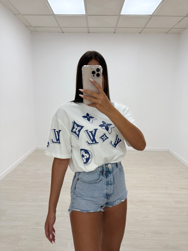 CAMISETA LV MONOGRAM BLANCA