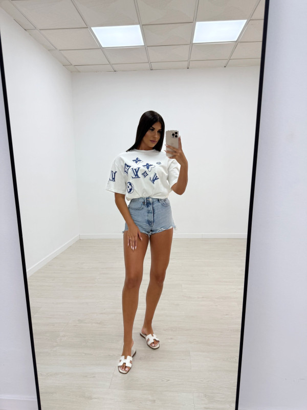 CAMISETA LV MONOGRAM BLANCA