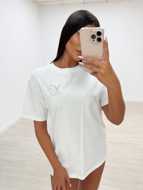CAMISETA LV BRILLO BLANCA