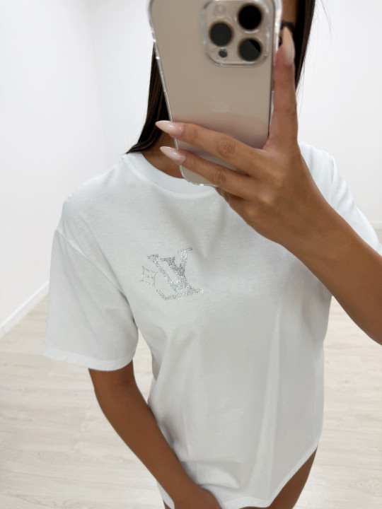 CAMISETA LV BRILLO BLANCA CAMISETA LV BRILLO BLANCA