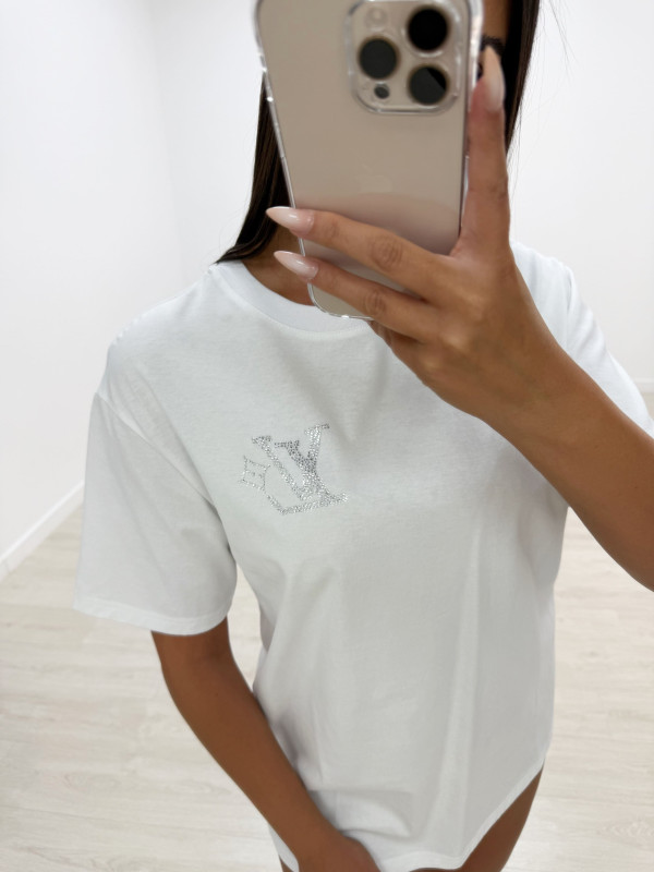 CAMISETA LV BRILLO BLANCA