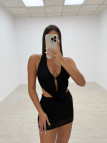 VESTIDO/MONO HALTER ENCAJE NEGRO VESTIDO/MONO HALTER ENCAJE NEGRO