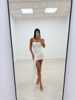 VESTIDO MINI TUL LAZADAS BLANCO VESTIDO MINI TUL LAZADAS BLANCO
