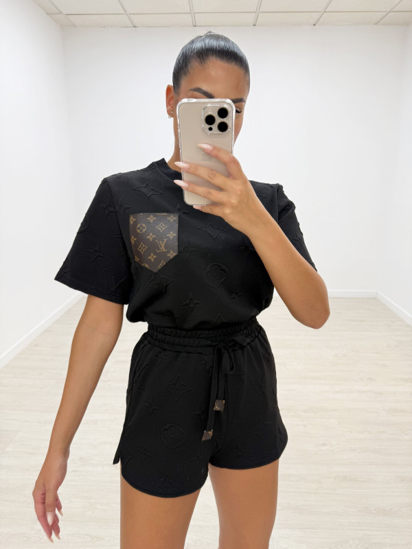 CONJUNTO LV RELIEVE NEGRO