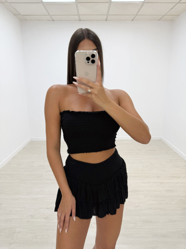 CONJUNTO FALDA BANDA NEGRO