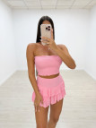 CONJUNTO FALDA BANDA ROSA