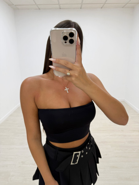 TOP LICRA BANDA NEGRO