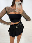 TOP CROP BRILLO NEGRO TOP CROP BRILLO NEGRO