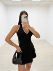 VESTIDO MINI VUELVO HALTER NEGRO