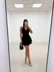 VESTIDO MINI VUELVO HALTER NEGRO