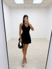 VESTIDO MINI VUELVO HALTER NEGRO