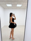 VESTIDO MINI VUELVO HALTER NEGRO