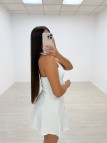 VESTIDO MINI VUELVO HALTER BLANCO