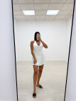 VESTIDO MINI VUELVO HALTER BLANCO