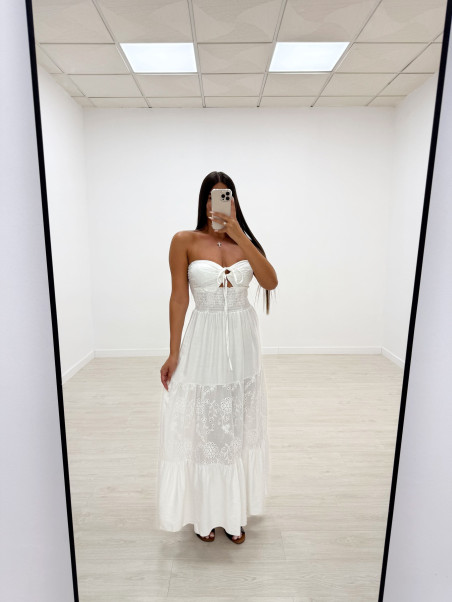 VESTIDO PANEL DE ABEJA PERFORADO
