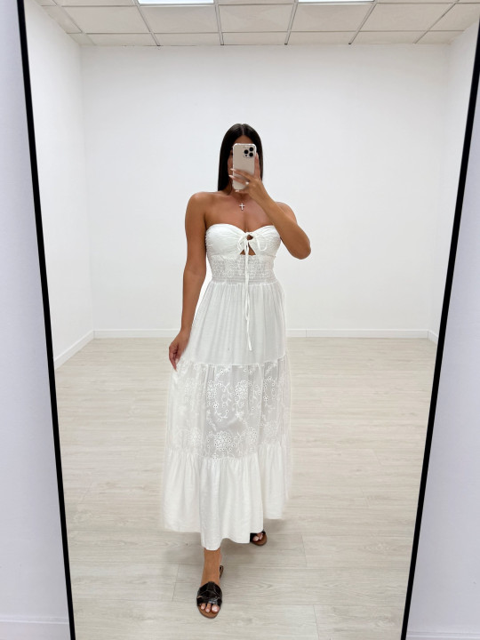 VESTIDO PANEL DE ABEJA PERFORADO