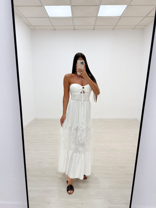 VESTIDO PANEL DE ABEJA PERFORADO