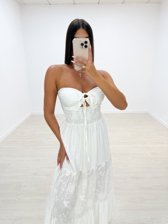 VESTIDO PANEL DE ABEJA PERFORADO
