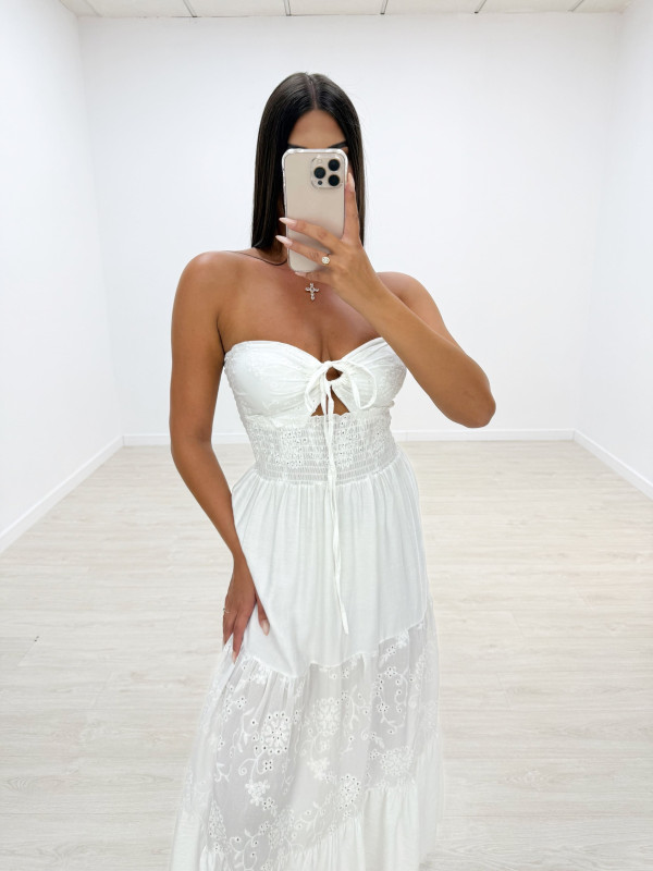 VESTIDO PANEL DE ABEJA PERFORADO