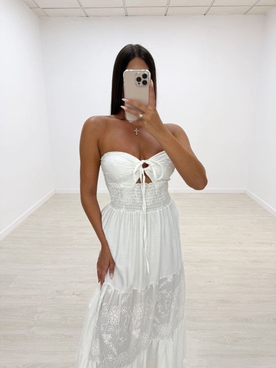VESTIDO PANEL DE ABEJA PERFORADO