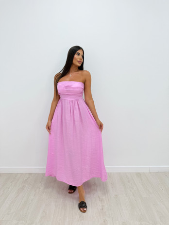 VESTIDO LARGO PALABRA DE HONOR ROSA