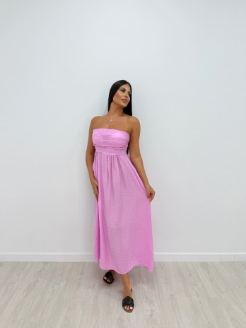 VESTIDO LARGO PALABRA DE HONOR ROSA