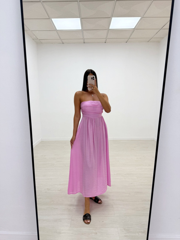 VESTIDO LARGO PALABRA DE HONOR ROSA