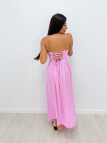 VESTIDO LARGO PALABRA DE HONOR ROSA