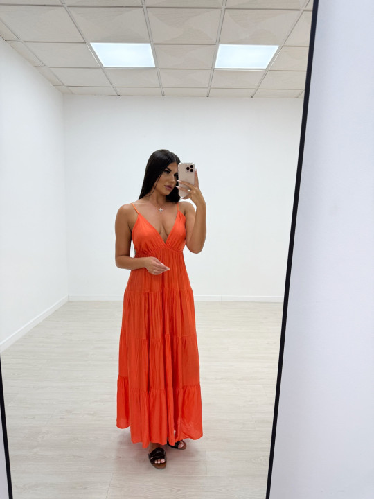 VESTIDO LARGO NARANJA VESTIDO LARGO NARANJA