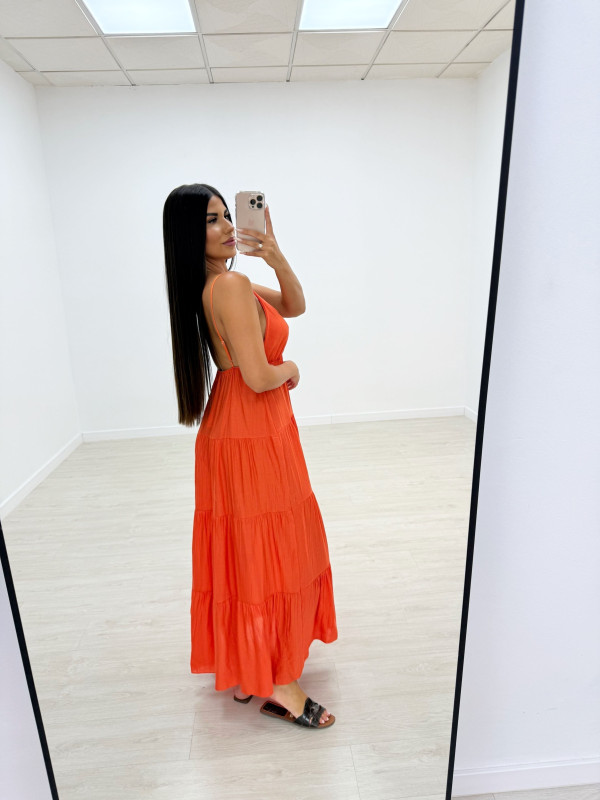 VESTIDO LARGO NARANJA