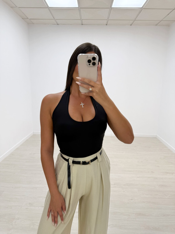 TOP LICRA HALTER NEGRO