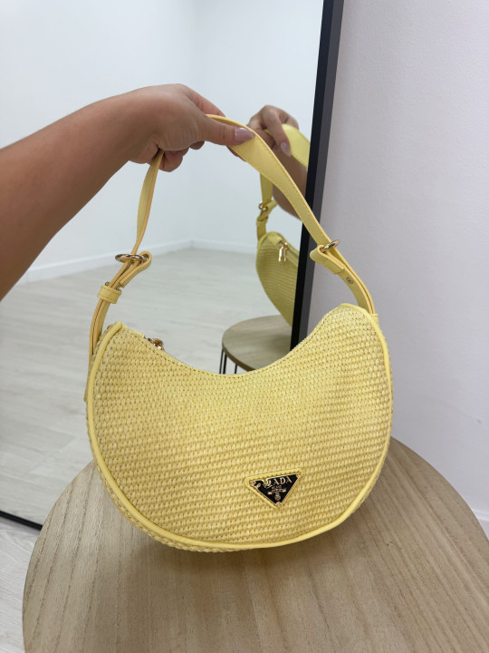 BOLSO RAFIA OVAL PD AMARILLO