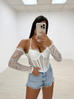 TOP ENCAJE MANGAS BLANCO TOP ENCAJE MANGAS BLANCO