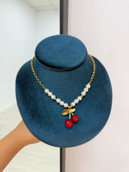COLLAR CEREZA PERLAS