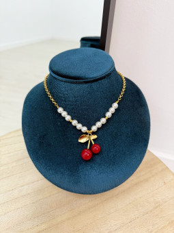 COLLAR CEREZA PERLAS