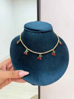 COLLAR CEREZA DIAMANTE