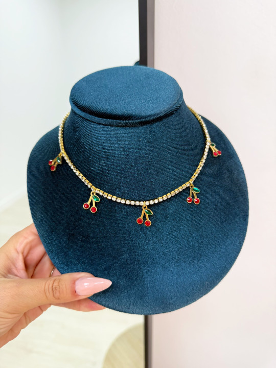 COLLAR CEREZA DIAMANTE