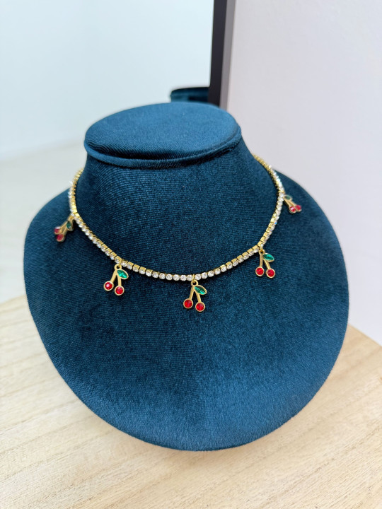 COLLAR CEREZA DIAMANTE