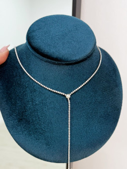 CADENA ESCOTE DIAMANTES PLATA