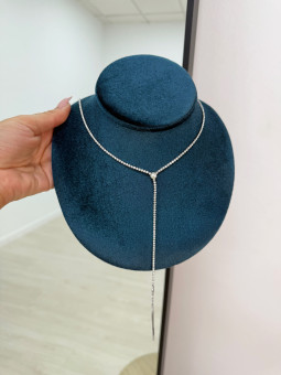 CADENA ESCOTE DIAMANTES PLATA