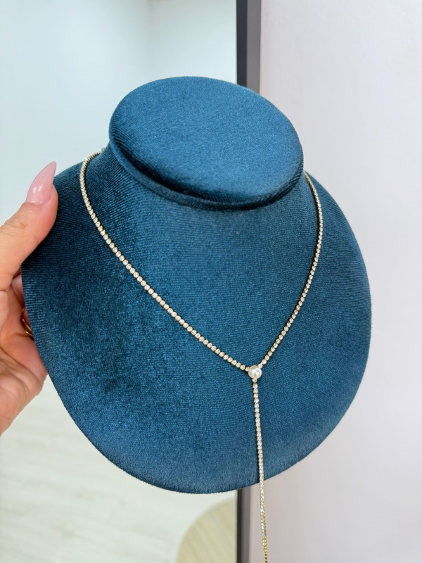 CADENA ESCOTE DIAMANTES ORO